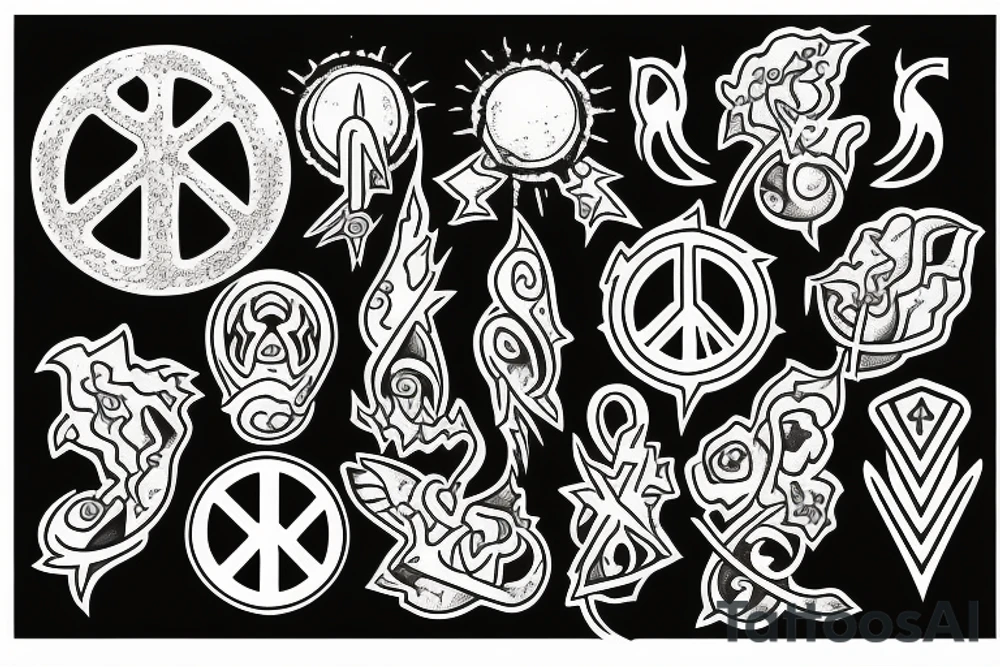 Peace weapon full moon tattoo idea