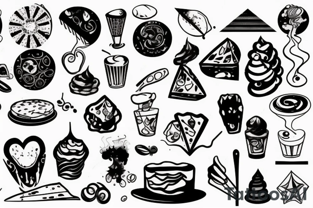 Abstract dessert tattoo idea