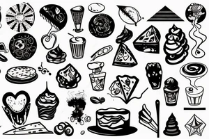 Abstract dessert tattoo idea