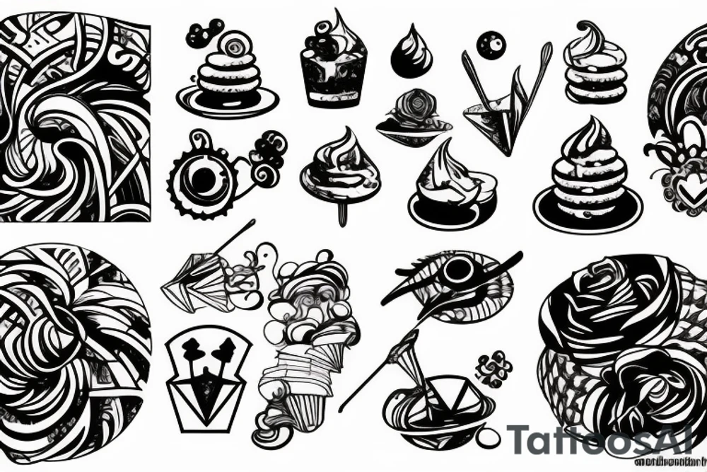 Abstract dessert tattoo idea