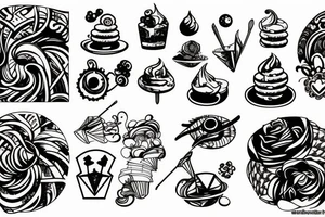 Abstract dessert tattoo idea