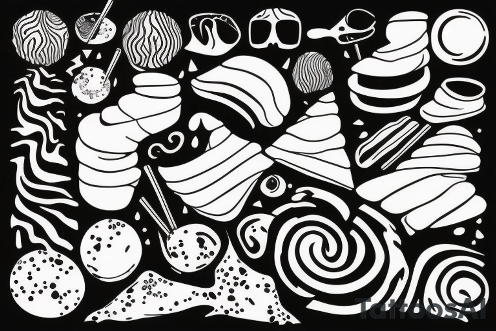 Abstract dessert with sand dunes tattoo idea