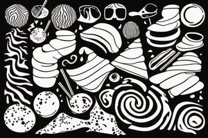 Abstract dessert with sand dunes tattoo idea