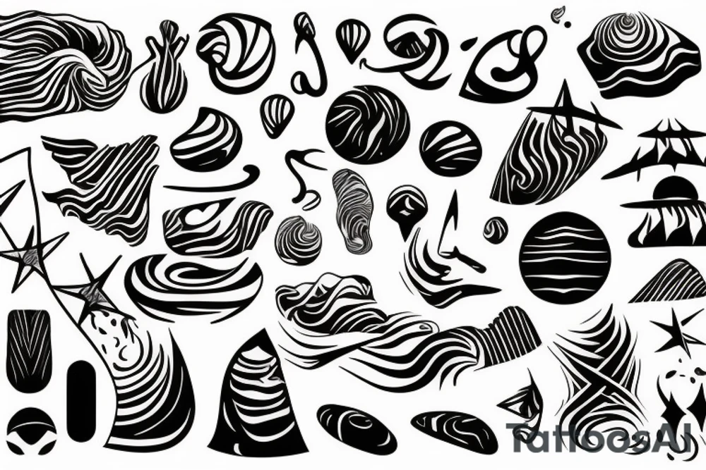 Abstract desert with sand dunes tattoo idea