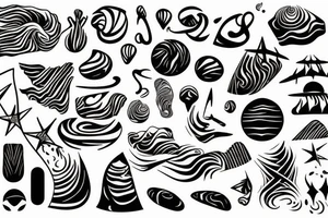 Abstract desert with sand dunes tattoo idea