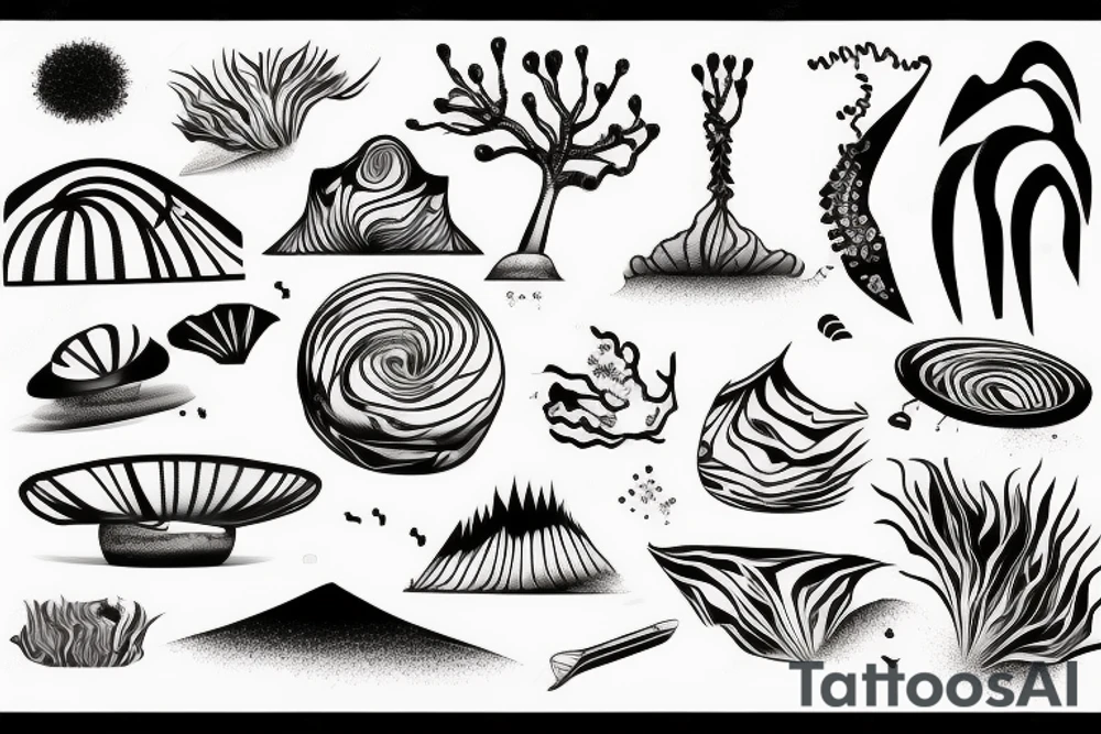 Abstract desert with sand dunes tattoo idea