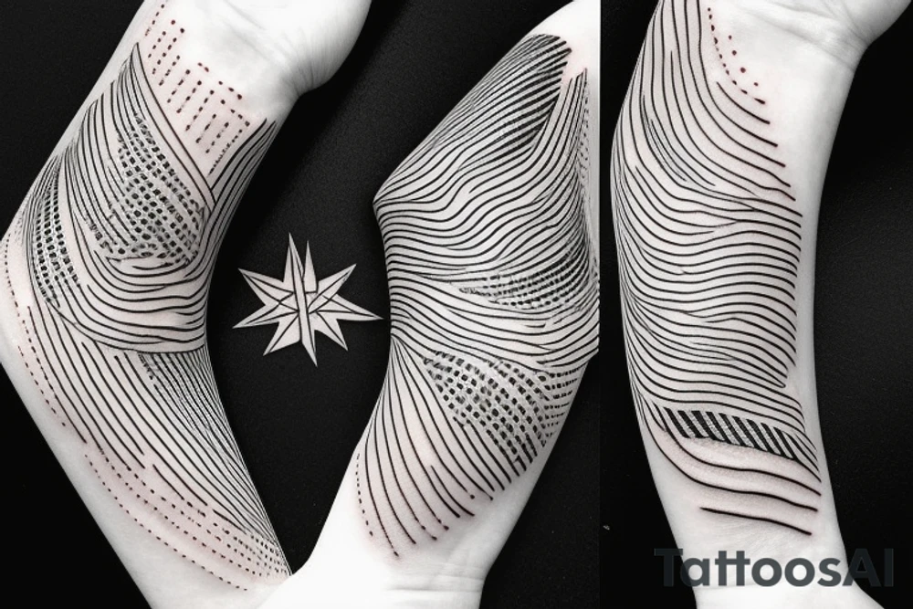 Abstract desert with sand dunes tattoo idea
