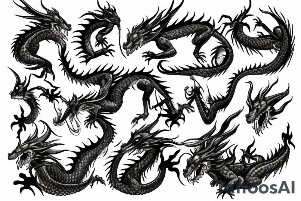 Girly dragon tattoo idea