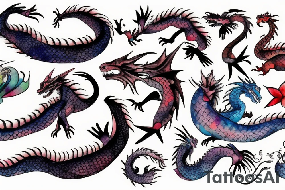 Girly dragon tattoo idea