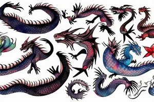 Girly dragon tattoo idea
