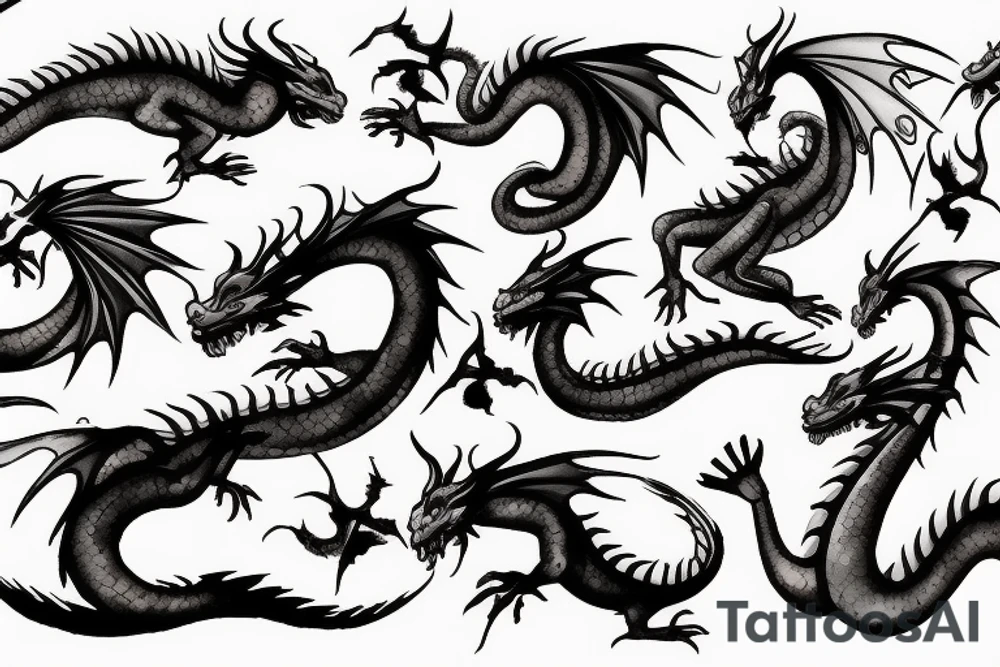 Girly dragon tattoo idea