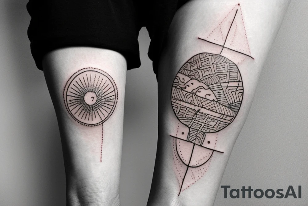 watch the sunrise, sunset same day tattoo idea
