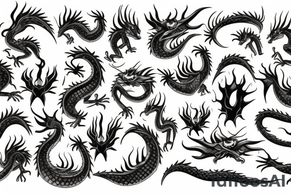 Girly dragon tattoo idea