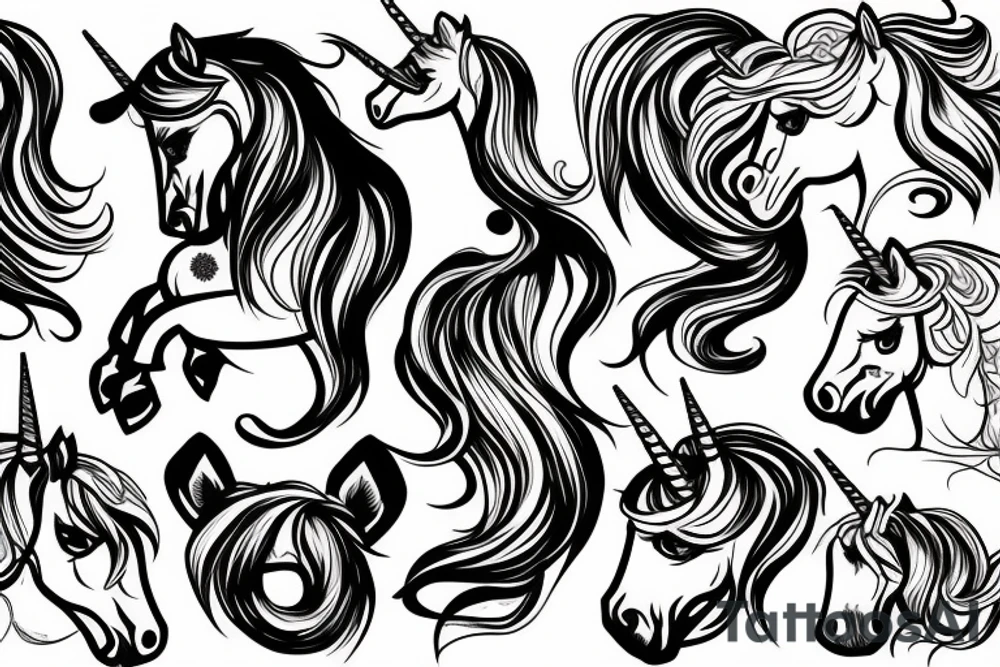 vector unicorn tattoo idea