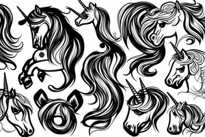 vector unicorn tattoo idea