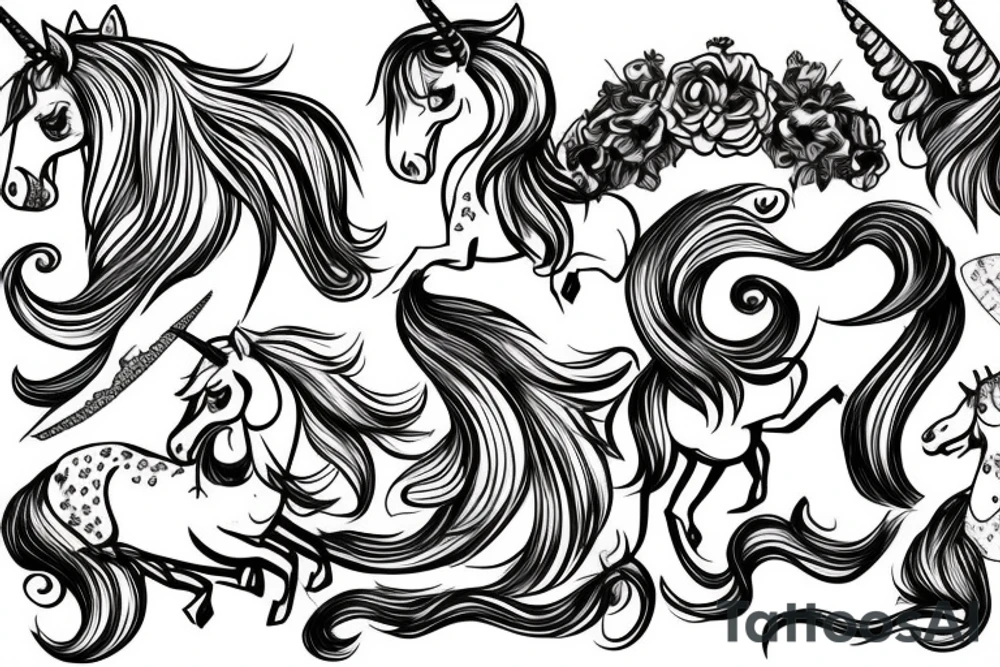 vector unicorn tattoo idea