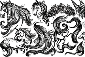 vector unicorn tattoo idea