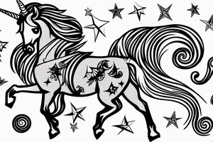 vector hi angle unicorn tattoo idea