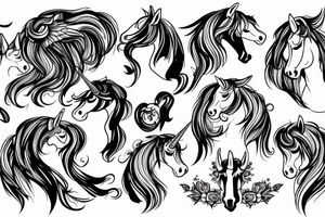 vector high angle unicorn tattoo idea