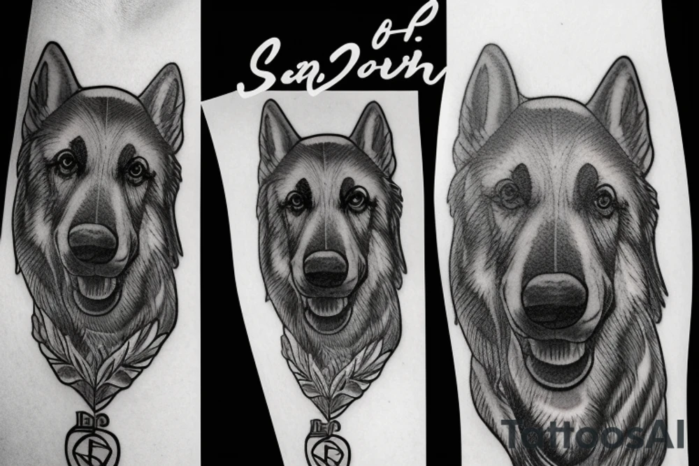 german shepherd tattoo idea