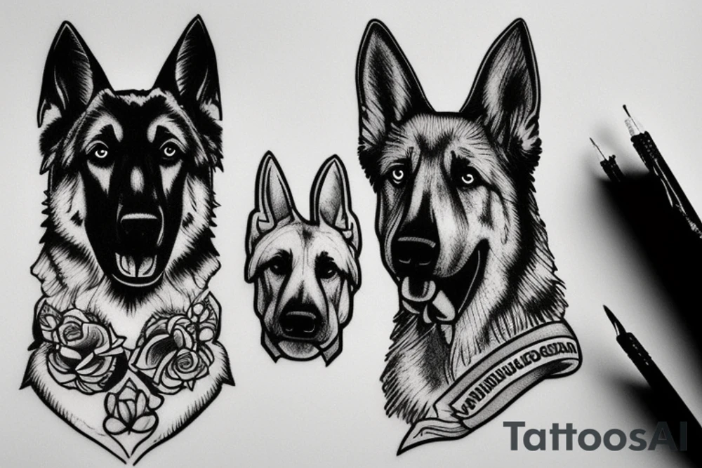 german shepherd tattoo idea