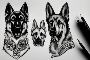 german shepherd tattoo idea