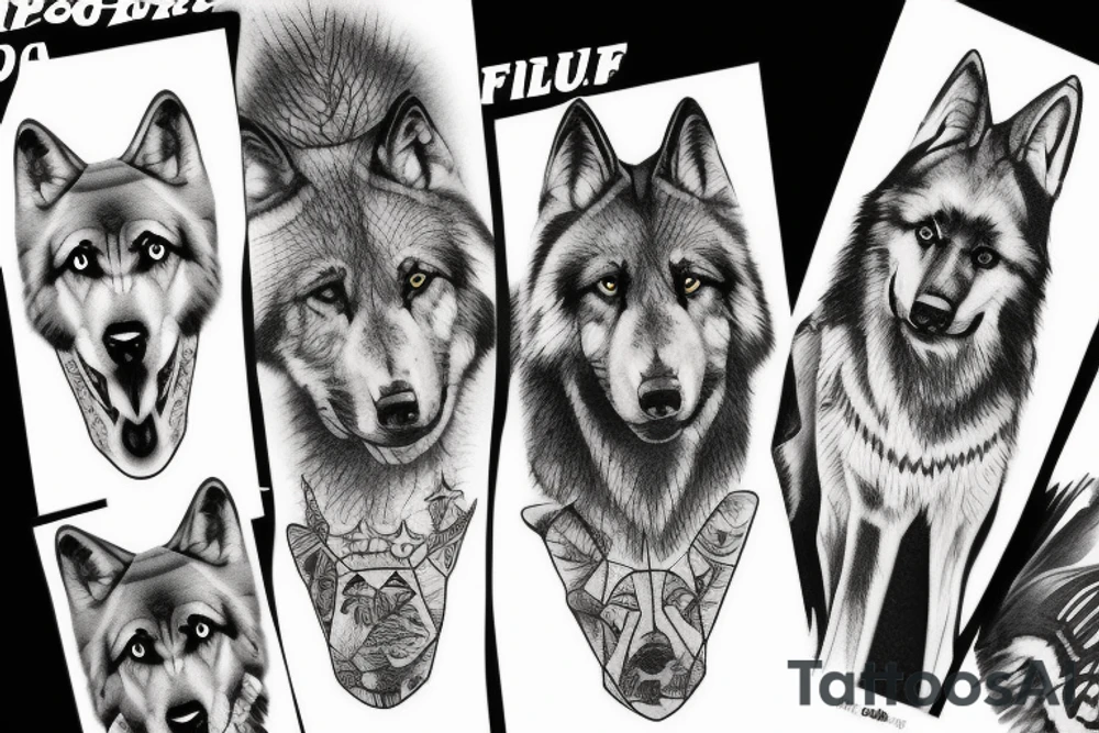 german shepherd wolf tattoo idea