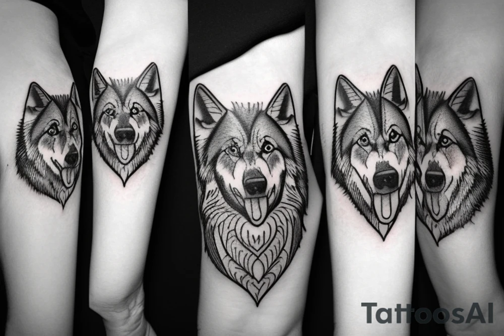german shepherd wolf tattoo idea