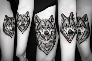 german shepherd wolf tattoo idea