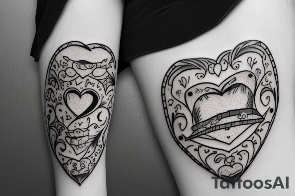Dental brace, camp van, heart, handball tattoo idea