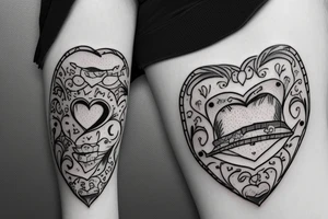 Dental brace, camp van, heart, handball tattoo idea