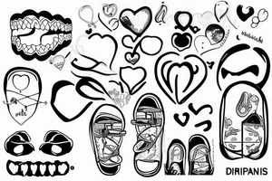 Dental brace, camper , heart, handball tattoo idea