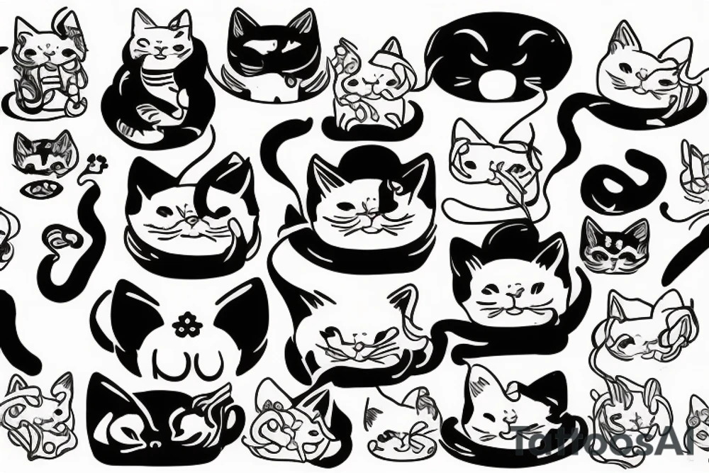 Lucky cat tattoo idea