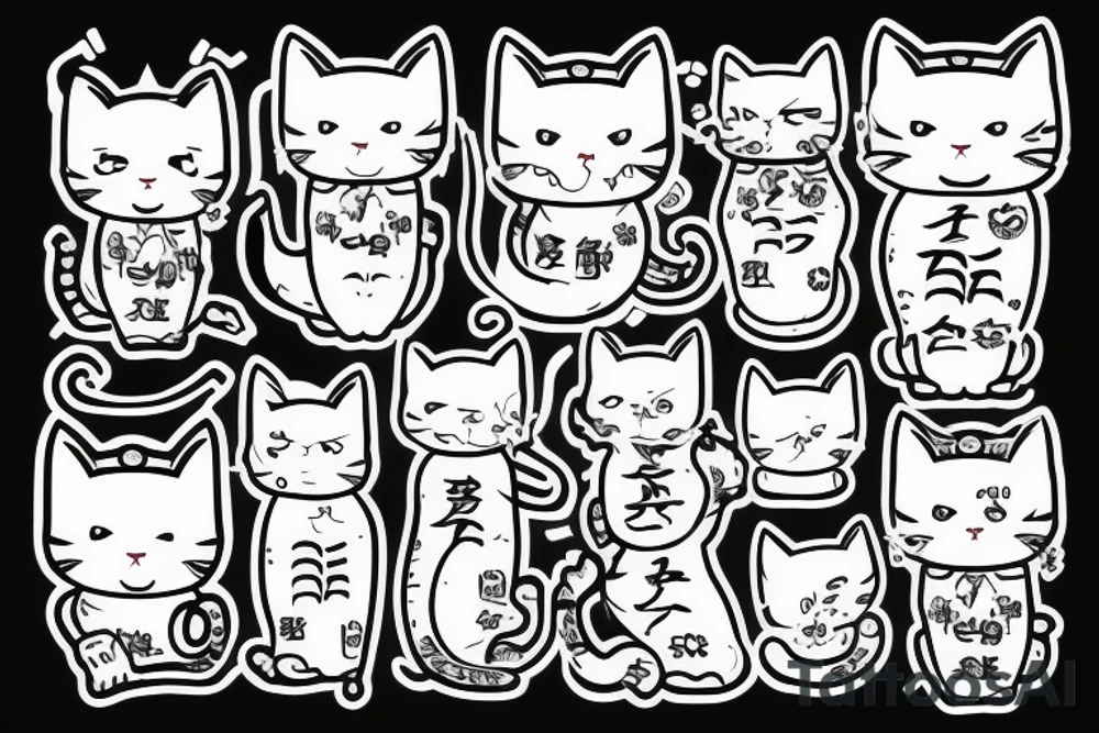 Lucky cat tattoo idea