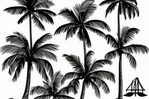 Palm trees by the beach tattoo idea