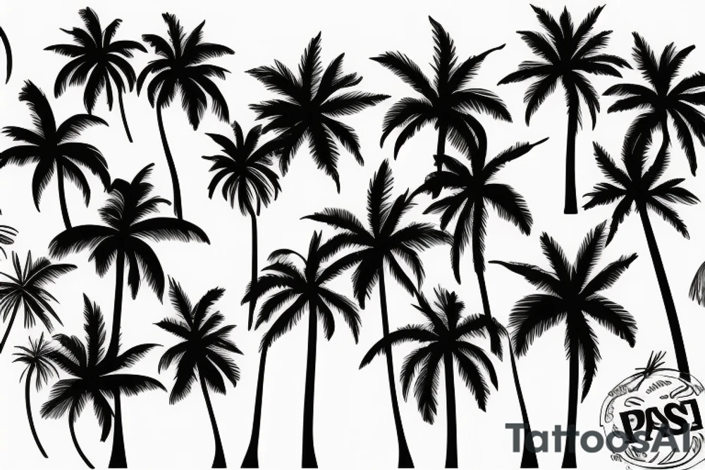 Palm trees by the beach tattoo idea