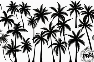 Palm trees by the beach tattoo idea