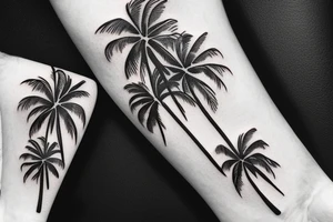 Palm trees by the beach abstract tattoo idea