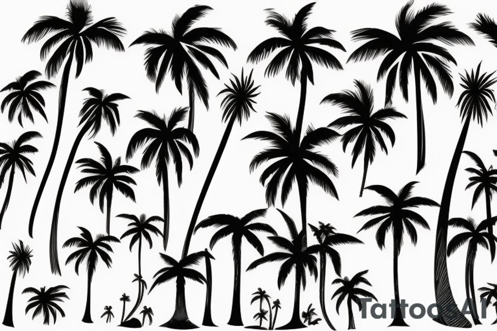 Palm trees by the beach abstract tattoo idea