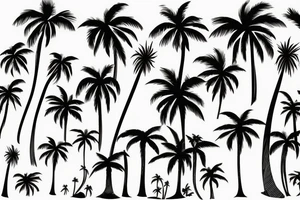 Palm trees by the beach abstract tattoo idea
