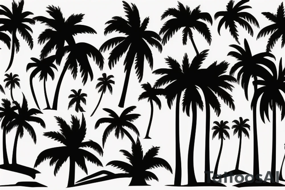 Palm trees by the beach abstract tattoo idea