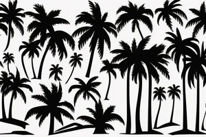 Palm trees by the beach abstract tattoo idea