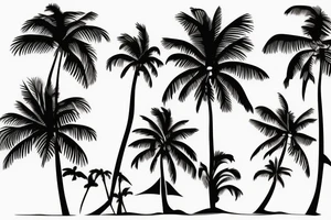 Palm trees by the beach in abstract tattoo idea