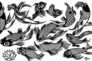 aries, upstream swimming koi, lotus, owl tattoo idea
