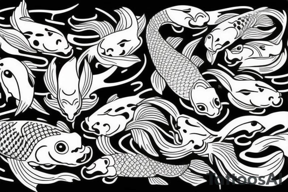 Aries, upstream swimming koi, lotus, owl tattoo idea
