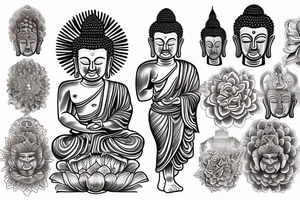 Neo traditional buddha tattoo idea