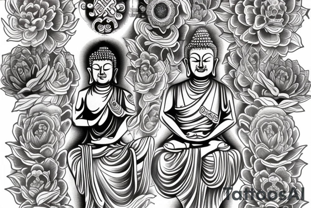 Neo traditional buddha tattoo idea