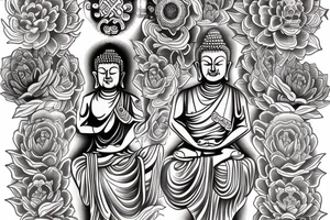 Neo traditional buddha tattoo idea