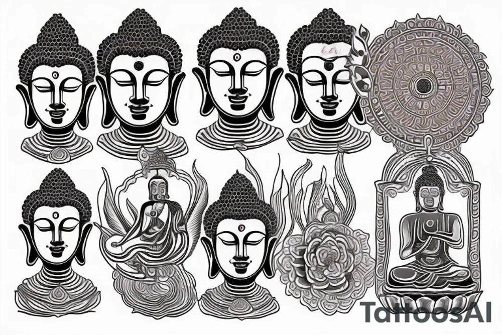 Neo traditional buddha tattoo idea
