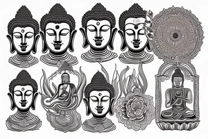 Neo traditional buddha tattoo idea